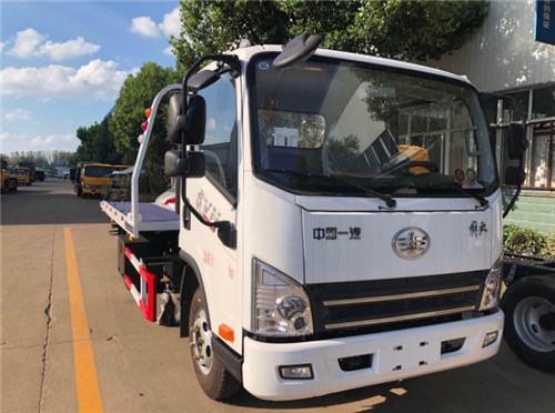 蓝牌虎V白色一拖二平板清障车 蓝牌虎V白色一拖二平板清障车