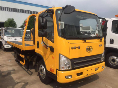 蓝牌虎V黄色一拖二平板清障车 蓝牌虎V黄色一拖二平板清障车